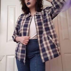 Vintage Navy Plaid Jacket